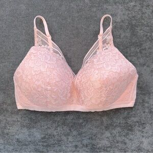 Knix Lace Deep-V Bralette, Size XXL 40A, 40B, 40C, Light Pink